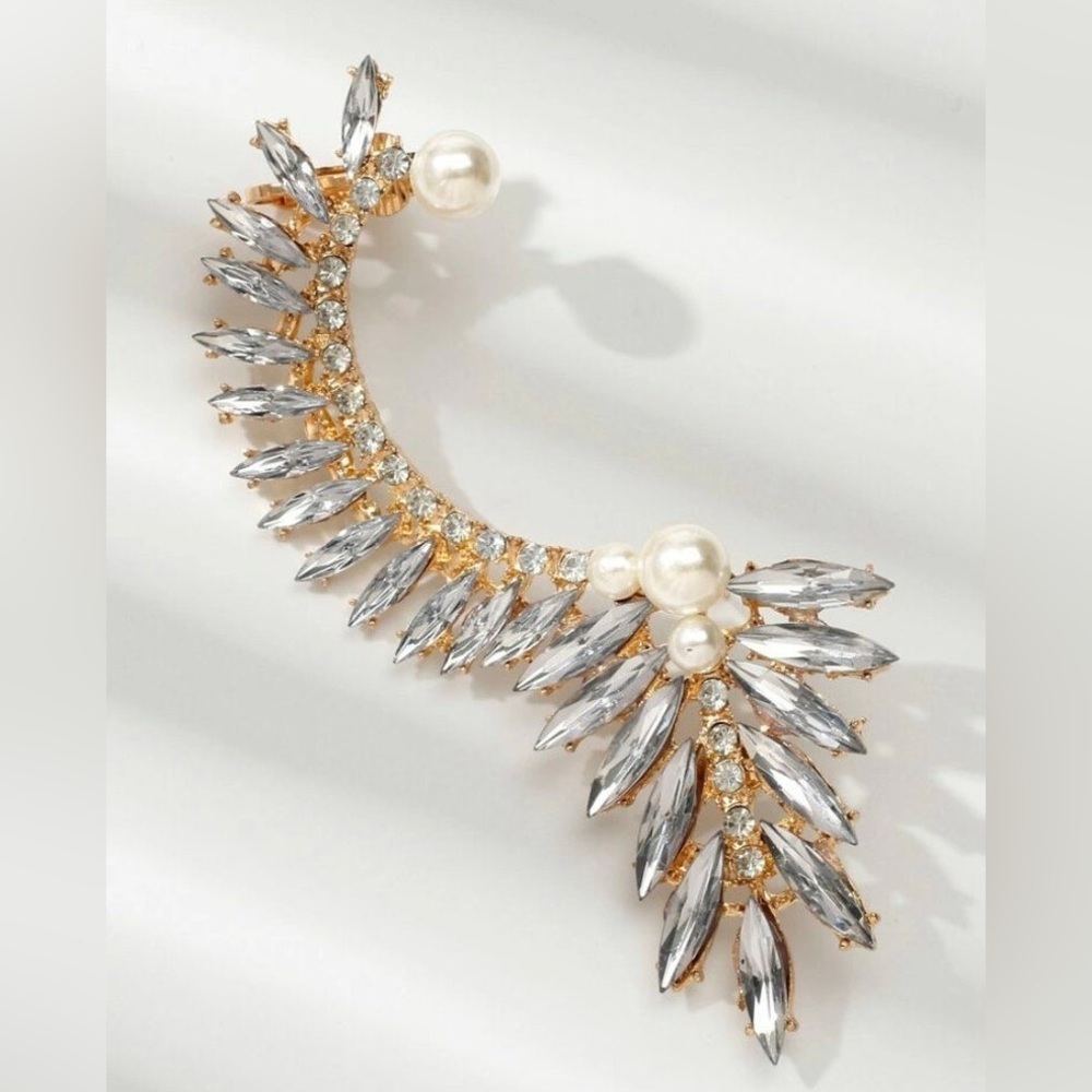 Rhinestone Ear Climber Earring - Picture 2 of 4